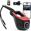 Inefala Dual Dashcam 4K+1080P WiFi & APP con Scheda 64GB | Fronte Retro, APP, G-Sensor, Registrazione Loop, Visione Notturna, Grandangolo da 150/120°