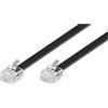 Goobay 50322 Cavo di connettore modulare da 6 metri, nero - spina RJ12 (6P6C) a spina RJ12 (6P6C)