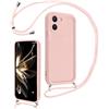 LEHEHE Cover per Xiaomi POCO X8 PRO 5G / Redmi Turbo 5 5G con Cordino Regolabile, Custodia Telefono a Tracolla e da Collo TPU Silicone Morbido Antiurto Cover Protezione Fotocamera-Rosa Chiaro