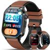 Lgnitek GPS Smartwatch Uomo Con ECG/HRV/BMI/AI-GPT/Pressione Sanguigna/MET,Marrone | 1,95 AMOLED Orologio Salute Con Battito Cardiaco/SpO2/Sonno/Acido Urico/AI-analisi/rilevamento delle cadute,IP68 iOS/Android