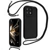 LEHEHE Cover per Xiaomi Redmi Note 13 PRO 5G / Xiaomi POCO X6 5G con Cordino Regolabile, Custodia Telefono a Tracolla e da Collo TPU Silicone Morbido Antiurto Cover Protezione Fotocamera-Nero