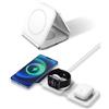 Atshld Caricatore Wireless iPhone 3 in 1 MgSafe, Stazione Ricarica Pieghevole Rapida per iPhone 16/15/14/13/12, Apple Watch Series 10/9/8/7/6/SE e AirPods, Base di Ricarica Sicura e Portatile
