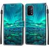 SIENIANLINE Cover per Oppo A54 / A74 5G custodia portafoglio Aurora | Chiusura magnetica, Scomparti carte, Funzione supporto, Pelle PU flip cover per Oppo A93 / A93s 5G
