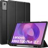 FINTIE Custodia per Lenovo Idea Tab Plus/Lenovo Tab K12 2025 12.1 Pollici | con Portapenne - Sottile Leggero Cover Posteriore in Morbido TPU con Auto Sveglia/Sonno,Nero