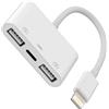 Kefiany YCJ-de - Adattatore Lightning a USB per iPhone OTG (3 in 1), per caricabatterie rapido, tastiere, chiavetta USB, lettore di schede, fotocamera, mouse, hub, accessori di ricarica 14, 13, 12, 11, Pro