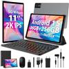 WOREGOO 11 Pollici Tablet Android 15, 5G WiFi, Tablet in Offerta 36GB RAM+256GB ROM(TF 1TB), 2000x1200 FHD, Octa-Core, Widevine L1/8000mAh/8MP+13MP/BT5.0/GPS/GMS, con Tastiera e Mouse, Grigio