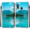 SIENIANLINE Cover per Samsung Galaxy A20e / A10e custodia portafoglio Barca | Chiusura magnetica, Scomparti carte, Funzione supporto, Pelle PU flip cover per Samsung A20e