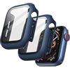 JETech Cover per Apple Watch SE 3/2/1, Series 6/5/4 40mm, Blu | con Pellicola Protettiva, Vetro Temperato Integrato, Alta Sensibilità Touch, Protezione Completa, Custodia Design PC Rigido