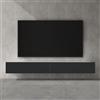 doporro Mobile Porta TV Sospeso 240 cm con 2 Ante per Soggiorno | Finitura Antracite Opaco + Bianco Opaco, Installazione Sospesa a Parete, Struttura a 2 Ante, Madia Consolle per Salotto