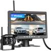 CAMECHO Telecamera di Retromarcia Wireless IR Visione Notturna 12V-24V Monitor TFT LCD da 7 Impermeabile per Camion/Van/Caravans/Rimorchi/Camper