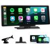 podofo CarPlay & Android Auto Wireless, Podofo 10.26 pollici Radio Portatile con IPS Touchscreen, Supporta SuperLink OTA Bluetooth GPS Controllo Vocale Mirror Link FM AUX