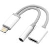 Kefiany Adattatore Lightning a Jack 3,5mm per Apple per iPad iPhone14 Cavo Aux(2in1)Cuffie Audio Sdoppiatore Auricolari Caricatore Spinotto Accessori Headphone Rapida Ricarica Dongle Cavetto Splitter ip-FXMZ