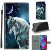 SIENIANLINE Cover per Xiaomi Redmi Note 7 custodia portafoglio Loup | Chiusura magnetica, Scomparti carte, Funzione supporto, Pelle PU flip cover per Redmi Note 7