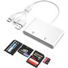 Ardaddyn 4 in 1 Lettore Schede per SD/TF/MS/XD, Adattatore Memory Stick Pro Duo per iPhone/iPad/PC/Android, Lettore Schede SD con USB C/Lightning/USB e OTG, Adattatore XD Picture Card per Olympus Plug & Play