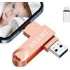 WIGONT Chiavetta USB 256 GB 3 in 1 per lPhone | Compatibile con lphone, lpad, Android e PC,con adattatore Tipo C.Salva più foto e video con la memoria esterna lphone