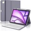 IVEOPPE Tastiera per iPad Air 13 M4 2026/M3 2025/M2 2024/iPad Pro 12.9 3-6 Gen | Cover Keyboard Staccabile, Italiano QWERTY, Custodia Tastiera Bluetooth con Portapenna per iPad Air 13 Pollici, Viola grigio