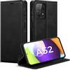 AIMOYU Custodia per Samsung Galaxy A52/A52S 5G/4G, in pelle, con chiusura magnetica, scomparto per carte di credito, funzione leggio, per Samsung A52/A52S, colore: nero