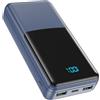 Coblob Power Bank 27000mAh, USB-C PD 30W Caricabatterie Portatile Carica Rapida | USB C (Ingresso e Uscita), Batteria di Riserva Compatibile con iPhone 17 16 15 14 13 12 11 Pro Samsung Xiaomi, Blu Scuro