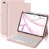 FOGARI Custodia con tastiera per iPad Air 11 pollici (M4/M3/M2) | Custodia con portapenne, tastiera magnetica rimovibile con layout QWERTZ per iPad Air 11 (2026/2025/2024), rosa