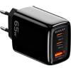 Kuulaa Caricatore USB C da 65 W, GaN 3-porte caricatore rapido PD3.0 PPS Caricabatterie portatile portatile da viaggio, compatibile con MacBook Pro/Air/Neo, iPad, iPhone 17, Galaxy S26 Ultra (Nero)