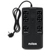 Nilox, UPS Office Premium Line Interactive 850VA/595W, Stabilizzatore di Tensione con Tecnologia Line Interactive, Protegge Computer e Periferiche Contro il Corto Circuito e il Sovraccarico
