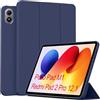 MGUEIAO Cover Compatibile con Xiaomi Poco Pad M1 12.1 2025, Custodia in Pelle PU Ultrasottile con Supporto Trifold, Retro in TPU Morbido, Antiurto - Blue
