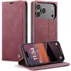 KZB Cover Libro per iPhone 18 Pro/17 Pro Custodia Portafoglio, Rosso | 2 Slot Carte, Pelle PU Premium, Magnetica, Kickstand, Antiurto Protezione, Flip Wallet Case per iPhone 18 Pro/17 Pro