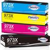paeolos 973X Cartucce d'inchiostro Compatibile con HP 973X 973 XL cartuccia per HP PageWide Pro 452DW 452DN 477DW 477DN 552DW 577DW 577Z Managed P55250DW MFP P57750DW, Nero Ciano Giallo Magenta