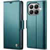 Rerzoiro Cover per Xiaomi 17T 5G Custodia Portafoglio [Blocco RFID] Premium Pelle PU Wallet Case Flip Libro con Porta Carte Slot Supporto Flip Case per Xiaomi 17T 5G, Blu-verde
