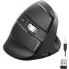 TECKNET Mouse ergonomico senza fili, ricaricabile Bluetooth verticale (BT 5.0/3.0 + 2.4G), 6 livelli DPI, 4800 DPI, mouse ottico silenzioso con ricevitore USB-A, per laptop, PC, Windows, Mac OS