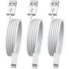 cyclingkit 【Ufficiale Certificato MFI Cavo iPhone, Caricatore iPhone Cavo di Ricarica Rapida, Filo Caricatore iPhone, Set di 3 6FT Compatibile con i Phone 14/13/12/11/X/8/7/6s、iPad e AirPods, ecc...