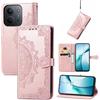Fertuo Cover a Libro con Porta Carte per Xiaomi Redmi 17C 5G, Oro rosa | Antiurto, Custodia con Chiusura Magnetica, Stand e Cordino, Mandala, Portafoglio in Pelle PU, Silicone, Case Fantasia, Donne