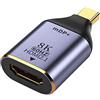 JSER Adattatore Mini DisplayPort DP a HDMI femmina 2.0 per HDTV, con supporto audio, 3D e risoluzione 8K, 4K e 2K a 60Hz.