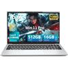 AUKABREX PC Portatile Core i9-11900H, 15,6 Pollici Win 11 Notebook 16GB RAM 512GB SSD, Gaming Laptop Iris Xe GPU, 1920*1080 IPS Schermo, Tastiera Retroilluminata+Sblocco Impronta Digitale, Type-C/RJ45/BT5.2