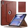 Vkooer Custodia girevole a 360° per Samsung Galaxy Tab S12+ da 12,4 pollici, antiurto e anti-impronte, in pelle PU di alta qualità, con tasca per documenti, adatta per SM-X840 SM-X846B, marrone