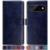 SUANPOT progettazione per Google Pixel 11/Google Pixel 11 Pro 6.3 Blocco RFID Portafoglio Slot CarteSupporto Cellulare Magnetica custodia Pelle Sintetica Cover per Pixel 11 Blu