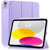 MoKo Cover per iPad (A16) 11a/10a Gen. (2025/2022), Lilla | Cover Protettiva Sottile a Tre Pieghe Supporto, Caso Smart Folio con Retro TPU Morbido Touch ID Sveglia/Sonno
