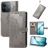 Fertuo Cover a Libro con Porta Carte per Xiaomi Redmi 17C 5G, Grigio | Antiurto, Custodia con Chiusura Magnetica, Stand e Cordino, Mandala, Portafoglio in Pelle PU, Silicone, Case Fantasia, Donne