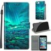 YIRRANZD Cover per iPhone 6 / iPhone 6s, Protettiva Portafoglio in Pelle PU Cover Libro [Verniciato], Flip Caso Antiurto Custodia per iPhone 6 / iPhone 6s (Aurora)