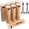 AKTTKA Confezione da 8 batterie al Litio AA Ricaricabili Direttamente con Cavo Type-C, 3071 mWh/1,5 V Tensione costante, 2047 mAh per Giocattoli, Telecomandi, Fotocamere, Console di Gioco