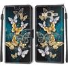 SIENIANLINE Cover per Samsung Galaxy J3 2016 custodia portafoglio Farfalle | Chiusura magnetica, Scomparti carte, Funzione supporto, Pelle PU flip cover per Samsung J3 2016