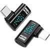 AIYEEN Adattatore USB C maschio-femmina con display digitale USB 4.0 aggiornato da 40 Gbps (confezione da 2), angolo retto PD 3.1, potenza 140 W, video 8K a 60 Hz, compatibile con iPhone 16, MacBook, nero