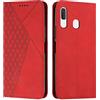 KOUYI Cover per Samsung Galaxy A20e / A10e, Custodia Portafoglio,Cover Libro,Pelle Flip/Folio Case con [Funzione di Supporto] [3-Scheda Slot] [Magnetica] Antiurto (Rosso)