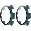 GMUJIAO [2 Pack Cover per Garmin Forerunner 265 S,Custodia Rigida con Vetro Temperato,Protezione Totale Ultra Sottile HD Clear Pellicola Protettiva-Verde