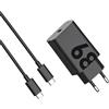 Yngleddy 68W Caricatore Rapido Adattatore per Motorola Moto Edge 20/30/40/50/60 | Neo Pro Fusion Ultra Lite per Moto G82 G83 G84 G85 G71 G72 G73 G62 G60s G55 G35 con Turbo Power cavo da USB-C a USB-C da 1 M