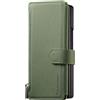 COQUE Custodia Magnetica Con Portacarte Per Motorola Razr Fold-Verde | Portafoglio in Pelle, Chiusura Magnetica, Anello Supporto Kickstand, Slot Carte con Cerniera, Ricarica Wireless