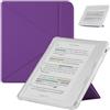 HGWALP Custodia protettiva compatibile con 7 Kobo Libra Colore (2024) / Kobo Libra 2 (2021) eReader, Clear Soft TPU Custodia posteriore con Auto Sleep/Wake e Stand,Viola