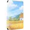 SGKITM Custodia per Kindle Paperwhite 2012/2013/2015 Flip Cover Silicone TPU Auto Svegliati o Sonno Magnetico Shell Eleganza Fiore Risaia Modello Protezione Case per Kindle Paperwhite 1/2/3 (4)