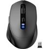 AD ADVANCE Light Sense Mouse wireless ricaricabile USB-C, 2,4 GHz, BT, LCD | Display LCD batteria/DPI/modalità, 6 pulsanti silenziosi, 4800 DPI, autonomia fino a 70 h, RGB discreto