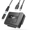 SUIDEK Adattatore da USB C a SATA IDE, adattatore per disco rigido IDE esterno per disco rigido universale da 2,5/3,5 pollici HDD/SSD, kit convertitore SATA con adattatore di alimentazione 12V/2A